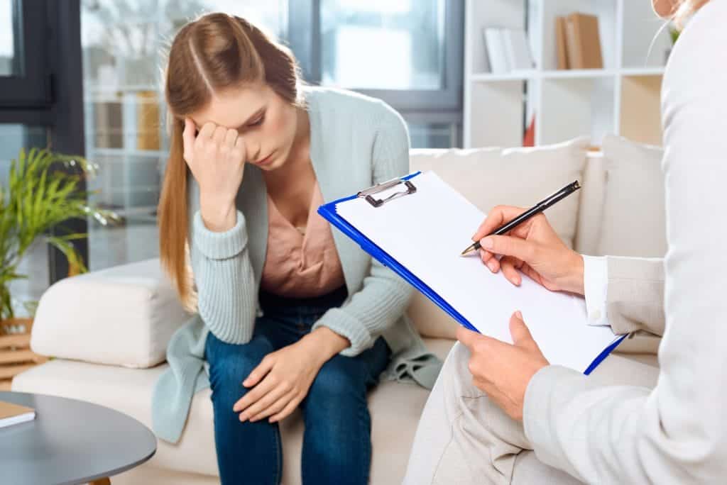Woman Receiving Mental Health Treatment