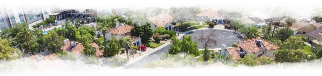 Wide horizonal arial view of Virtue Recovery Center