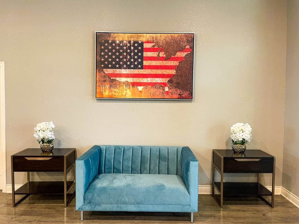 United States Flag and Wall