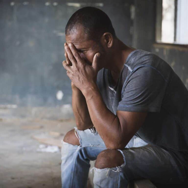  Drug addict man sleeping after using different types of drugs. People resting after using heavy drugs